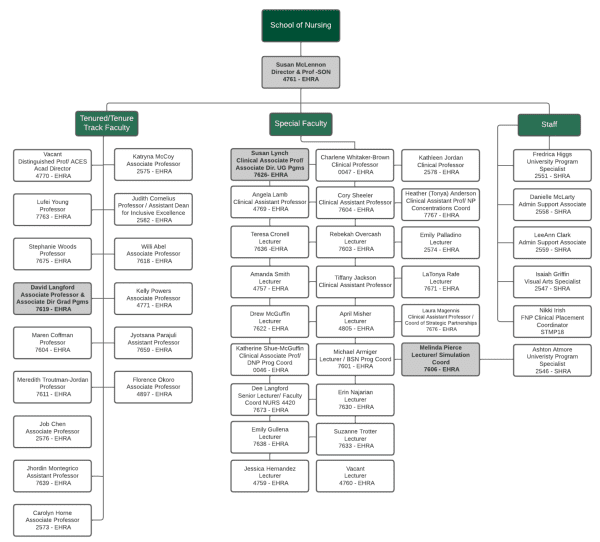 Organizational Chart – School of Nursing